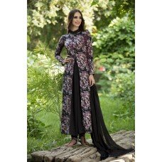 CTL-135 BLACK AND WINE PRINTED JACKET STYLE READY MADE SUIT